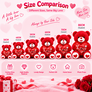 Oursons en peluche duo blanc et rouge, deux façons de dire « je t'aime », animaux en peluche OEM ODM <span class=keywords><strong>pour</strong></span> <span class=keywords><strong>cadeau</strong></span> de la Saint-Valentin, vente en gros directe usine - Product Image 4