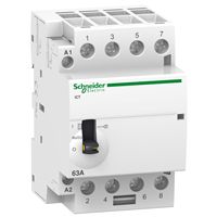 Contacteur de commande moteur A9C21864, 2,1 W, bobine 230 V AC, contacts 63 A, 400 V AC, 4 pôles, 4 NO, série Acti9 iCT