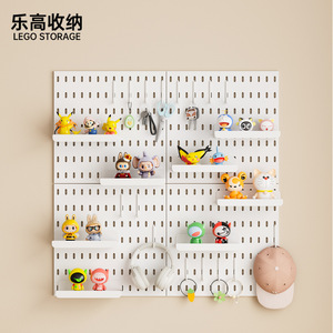 Ou Shumei Panneau perforé en plastique 28 cm carré, organisateur mural pour jouets, support de rangement pour figurines et accessoires LEGO - Product Image 3