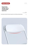 Chaise pliante légère avec assise en plastique PP rigide, structure métallique robuste, gain de place, chaise d'appoint portable pour la maison et le bureau
