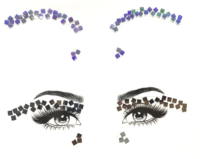 Diamant visage yeux maquillage larmes ongles bijou autocollant tatouage temporaire INS inspiré bijoux