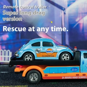 Xe mô hình hợp kim tỷ lệ 1:64 điều khiển từ xa có đèn, xe bán tải kèm rơ moóc, đồ chơi trẻ em, xe drift tốc độ cao dành cho bé trai - Product Image 4