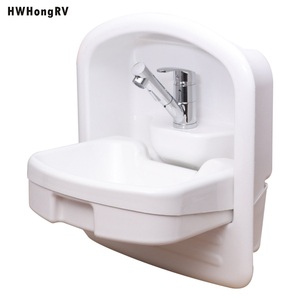 Lavabo mural pliable en ABS acrylique blanc avec robinet intégré <span class=keywords><strong>pour</strong></span> camping-car et bateau - Product Image 5