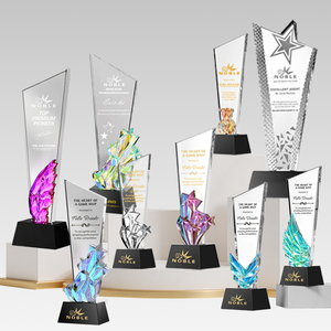 Celebrazione dell'anniversario aziendale del trofeo premio di cristallo Premium, nome inciso con encomio dei dipendenti Souvenir dipinti di moda - Product Image 5