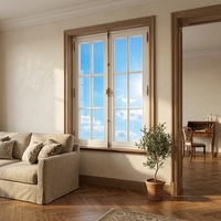Fenêtres à battants modernes en alliage d'aluminium français, double vitrage Low-E, verre trempé, isolation thermique, norme énergétique Energy Star, extérieur d'appartement