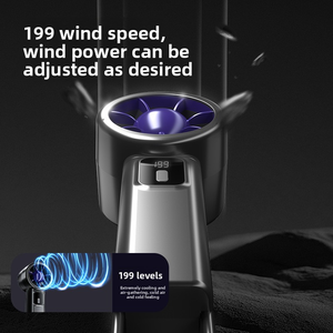 Ventilador con hebilla para montañismo, ventilador pequeño de 199 niveles, ventilador de mano, miniventilador, ventilador de escritorio, pantalla digital, ventilador con carga USB - Product Image 6