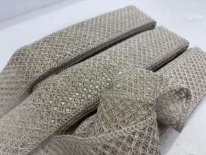 Ribete Tradicional de Encaje Bordado Floral Vintage Elegante con Lentejuelas 100% Algodón para Vestidos de Novia, Ropa Étnica y Decoración del Hogar (Ecológico) - Product Image 5