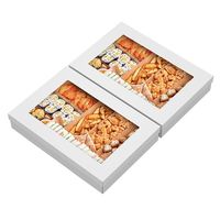 Boîte alimentaire en carton blanc personnalisée en gros pour cadeaux, gâteaux de lune, biscuits, pâtisseries et donuts