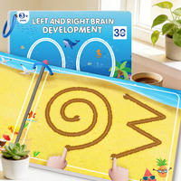 Cahier d'exercices de traçage pour le développement du cerveau gauche et droit des enfants, 30 pages, thème océan, livre d'entraînement au contrôle du stylo, livre d'activités