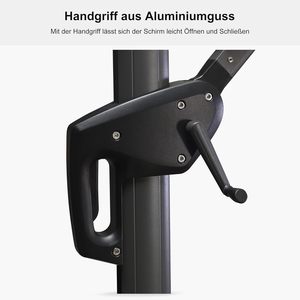 <span class=keywords><strong>Parasol</strong></span> en voladizo grande y moderno <span class=keywords><strong>de</strong></span> 330 cm, Pedal giratorio <span class=keywords><strong>de</strong></span> 360 grados, Base cruzada para protección solar al aire libre, Patio - Product Image 3