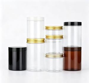 Bocaux cosmétiques en plastique transparent avec couvercle à vis rond en aluminium, en PET, contenants à large ouverture de 4oz, 5oz, 8oz, 10oz, 12oz, 16oz - Product Image 6