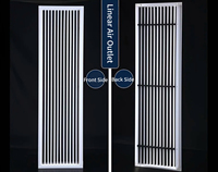 Diffuseur linéaire à fentes en ABS, grille de retour d'air encastrée sans cadre, grille de ventilation linéaire pour plafond de bureau, hôtel, centre commercial, hôpital