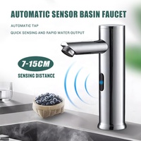 Capteur de robinet infrarouge pour évier de lavabo monté sur le pont Robinets d'eau pour capteur de salle de bain automatique sans contact avec boîtier de commande