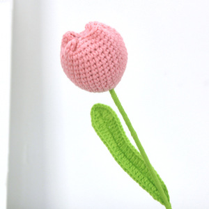 Knitted Flower Bouquet Gift Mother's Day Birthday Handmade Artificial Crochet Tulip Flower - Product Image 6