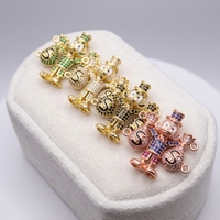 P434 Meilleure vente Connecteur Canard Scrooge plaqué or 18K, micro-pavé de zircon, breloque sac à monnaie, accessoires pour la fabrication de bijoux et bracelets DIY