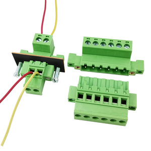 Conector de pared de doble brida con paso de 5.08mm y enchufe tipo A/B - Juego completo macho-hembra en línea sin soldadura 2-24P - Product Image 1