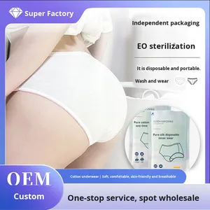 Culottes jetables en coton emballées individuellement pour les femmes hommes usage quotidien sans lavage stérile <span class=keywords><strong>maternité</strong></span> amical en gros - Product Image 3