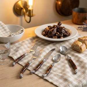 Ensemble <span class=keywords><strong>de</strong></span> couteau à steak, fourchette et cuillère <span class=keywords><strong>Laguiole</strong></span>, <span class=keywords><strong>couverts</strong></span> artisanaux français avec manche ergonomique riveté, argenterie - Product Image 4