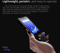 PDA Android 4G avec prise en charge NFC, écran de 4 pouces, mémoire extensible, scanner de codes-barres pour la communication et la gestion des stocks