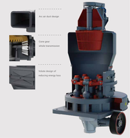 Molino Raymond de 3-25 t/h para molienda de polvo de piedra caliza con descuento para minería, con componentes principales: motor, cojinete, PLC