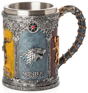 Nueva taza de trono GTA0101 Retro <span class=keywords><strong>Death</strong></span> Skeleton Beer Tankard Cup Winner Coming Game Stark House logo Mug Collection - Product Image 2