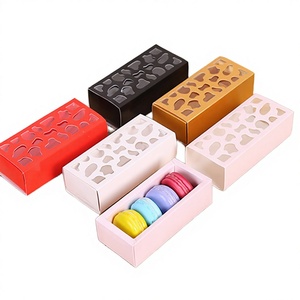 Wholesale White Embossed Recyclable Rigid Paper <b>Box</b> Classic Style Pull-Out Macaron Dessert Cookie/Sugar Packaging Matt - Product Image 3