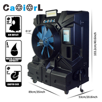 Refroidisseur d'air évaporatif, ventilateur de 18 pouces, 1,1 CV, réservoir d'eau de 20 gallons, roues portables, télécommande, extérieur, atelier, industriel, CE