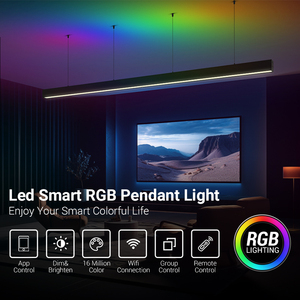 nhà thông minh LED RGB tuyến tính chiếu sáng kiến trúc Điều khiển Wifi Mặt dây chuyền nhôm lên/xuống chiếu sáng thông minh - Product Image 2