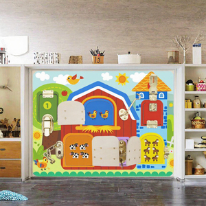 Tablero de Actividades de Madera para Niños Pequeños con Cerraduras y Pestillos, Aprendizaje Sensorial, Habilidades Básicas, Juguete de Viaje - Product Image 3