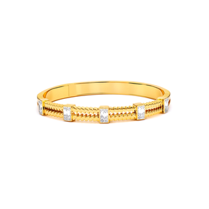 Bracelet en cristal, acier inoxydable 316L, plaqué or PVD, pierres rectangulaires, bijoux tendance - Product Image 2