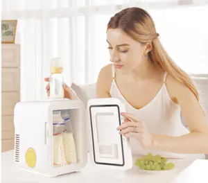 Frigorífico portátil para cosméticos, geladeira aquecedora de leite materno, 4 litros/6 latas, ac/dc, novo, 2022