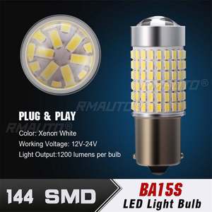2 ชิ้น 144 SMD หลอดไฟ LED 1156 1073 1093 1129 1141 1159 1295 1459 1619 1651 1680 7506 BA15s S25 ไฟเลี้ยวรถ DC12-24V - Product Image 4
