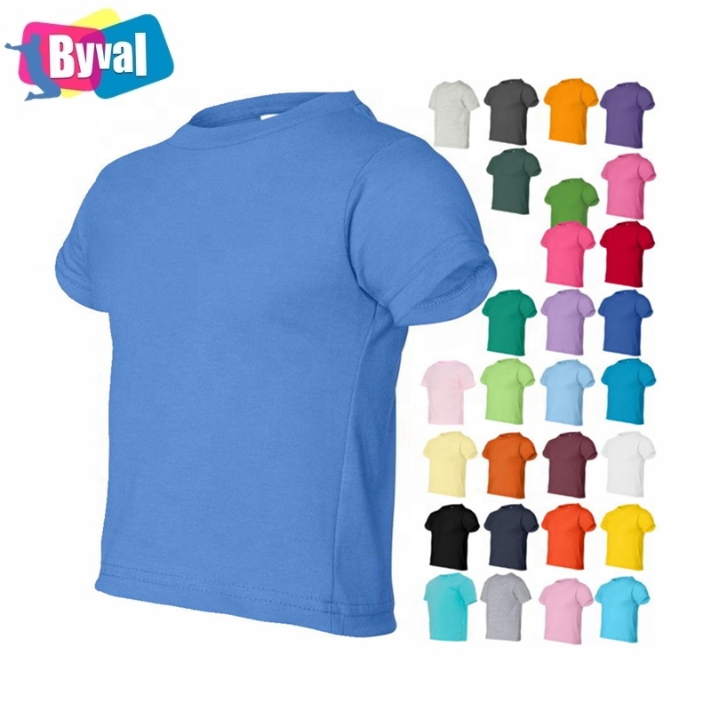 Yürümeye başlayan T Shirt düz % 100% pamuk çocuklar boş Tee gömlek bebek boş erkek T Shirt çocuk özel Logo çocuk kız t-shirt