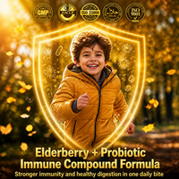 Gummies Probiotiques Naturels au Sureau pour Enfants, 60 Unités, Soutien Immunitaire, Énergie et Santé Gastro-intestinale, Marque Privée OEM