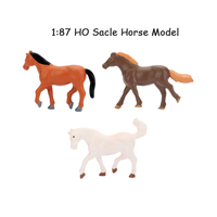 QS personnalisé animaux de la ferme Figure ensemble jouet enfants Train chemin de fer peint 3 pièces 1:87 HO échelle Miniature cheval vaches Animal modèle jouets