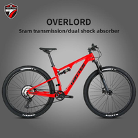 VTT à cadre carbone OVERLORD Soft-Tail SX 12 vitesses, suspension avant, roues en aluminium, double suspension, freins à disque, course, ville, trajets quotidiens