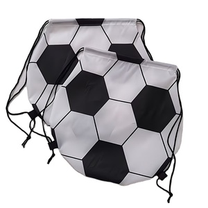 <b>Football</b> Eco-Friendly Polyester Folding Drawstring <b>Bag</b> Shoe Storage Large Capacity <b>Party</b>-Themed Double-Shoulder Sports Pouch - Product Image 1