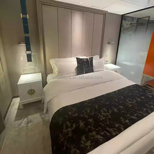 Economy Hotel <b>Bedroom</b> Set King Bed with Panel Headboard Nightstand TV Cabinet <b>Desk</b> Wardrobe for Commercial 3 Star Hotel Project - Product Image 6