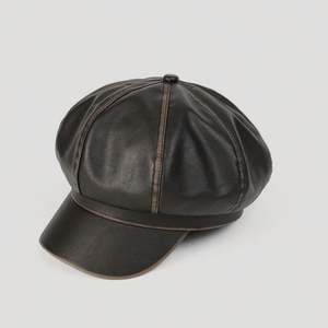 Béret en cuir PU vieilli style vintage pour homme et femme, collection automne-hiver 2025 – Casquette gavroche décontractée rétro à 8 panneaux - Product Image 4