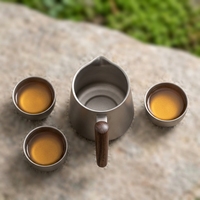 Tragbares Titan-Gongfu-Tee-Set mit Sprühfunktion und Sieb für Outdoor-Camping und Heimgebrauch