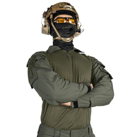 Camisa Táctica IDOGEAR G3 Camuflaje con Bolsillos Grandes de Almacenamiento, Mangas Largas y Coderas, Color Verde Ranger, Disponible en Talla Grande