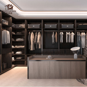 Armoires de rangement et de présentation personnalisées, armoire modulaire minimaliste en bois avec tiroirs et barres de suspension réglables - Product Image 3
