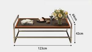 Table basse chinoise multifonctionnelle à cadre en acier inoxydable, peut être retournée à 290 degrés, nouveaux meubles de salon - Product Image 5