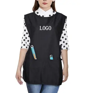 Custom Logo Worker Clothes Waterproof Cleaning Carpenter Cobbler Vest Double Sided Apron Smock