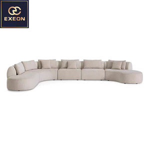 أريكة إيطالية منحنية مخصصة من المصنع فيلا مخملية عالية الجودة تصميم جديد لغرفة المعيشة أريكة متعددة الأشخاص - Product Image 5