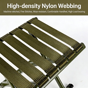Chaise de camping pliable d'extérieur, tabouret de pêche, siège de voyage portable pour la randonnée et la plage, tabouret léger en fer - Product Image 4