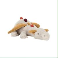 Peluche Dinosaure Mignon Jelly Cat, Couverture Douce avec Doublure en Maille et Détails Brodés pour Enfants et Adultes