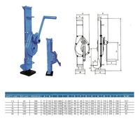 Cric à pignon et crémaillère en acier robuste de haute qualité 5T 10T 16T 20T, cric mécanique manuel, garantie 12 mois