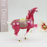 Boîte à Bijoux en Métal Peinte à la Main en Gros, Figurines Émaillées Articulées pour la Décoration Intérieure