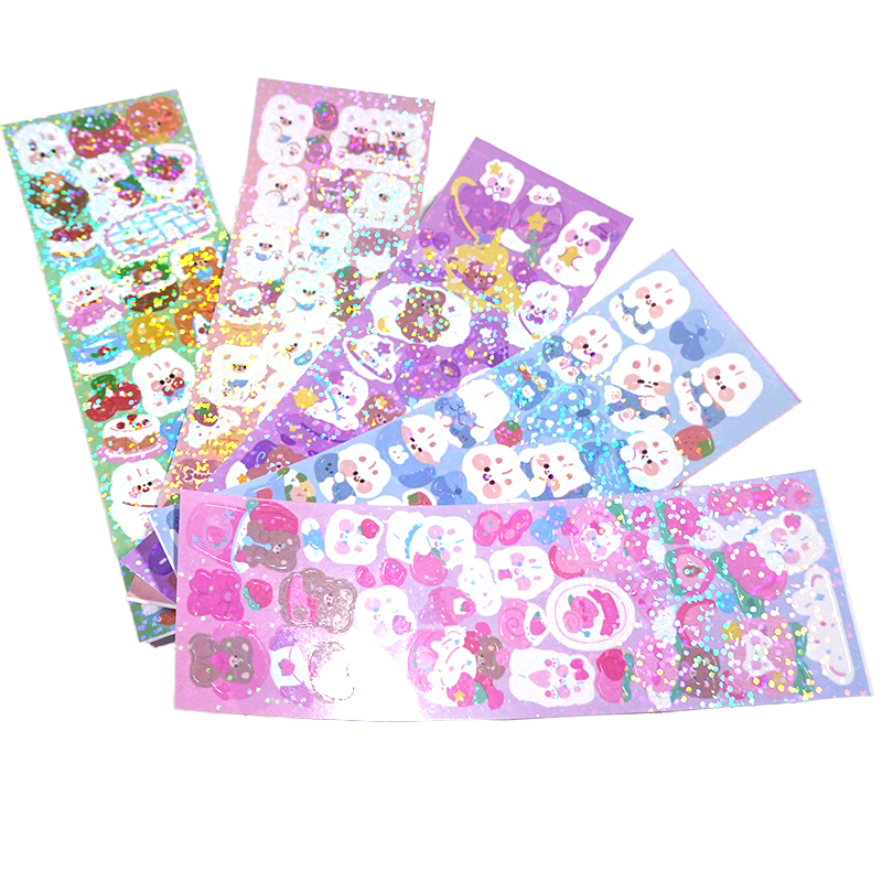 Custom Die Cut Waterproof Unicorn Hologram Temporary Cute Vinyl Stickers For Children Kids Girls Promotional Gifts